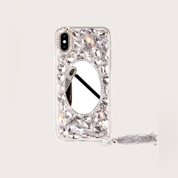 Crystal Glam Mirror Case with Rhinestones for iPhone 16 Pro Max - Picture 3 of 6